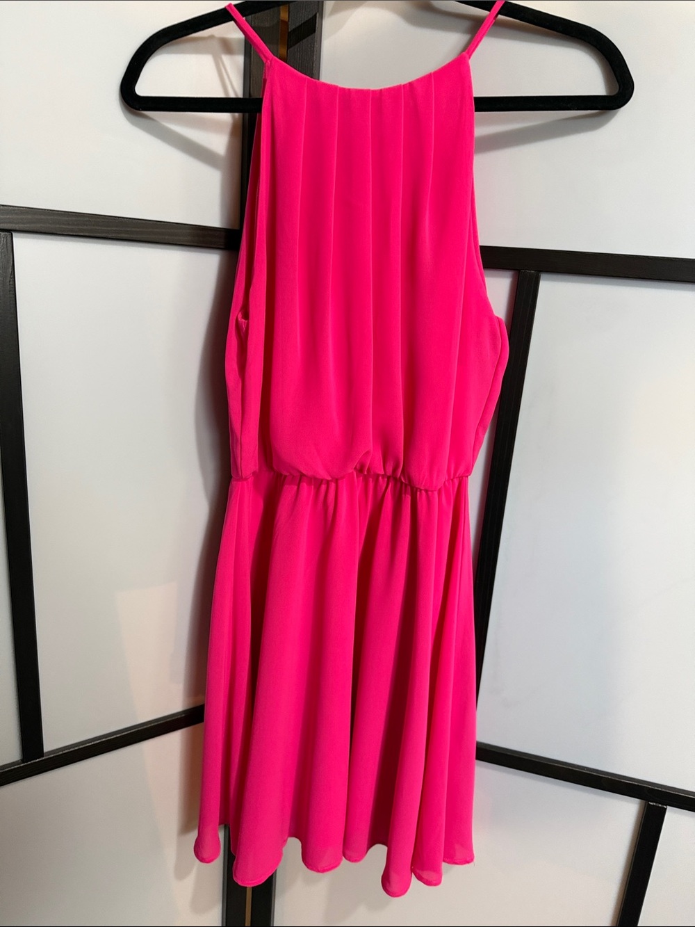 Lush Neon Pink Spaghetti-Strap Mini Dress - Picture 1 of 5